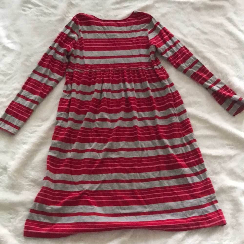 Lands' End Red and Gray Cuffed Sleeve Sweater Dress